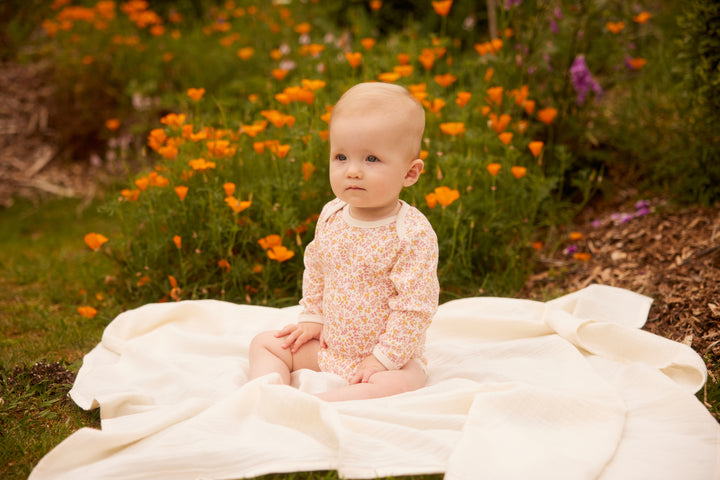 Nature Baby Short Sleeve Bodysuit - Daisy Belle Print
