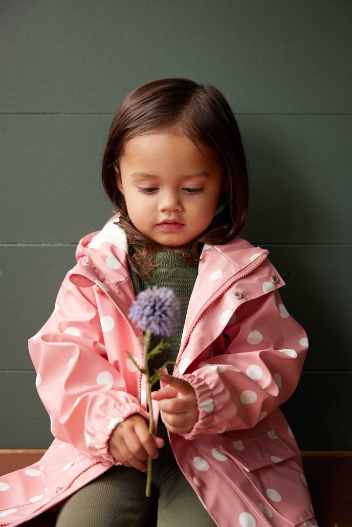 Nature Baby Raincoat - Rose Polka Dot Print