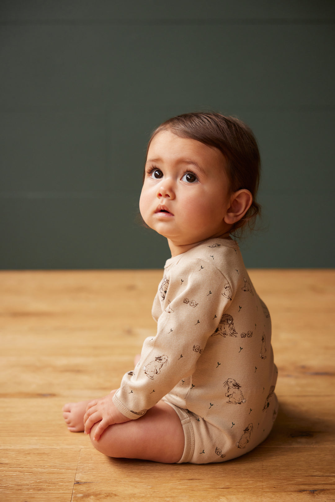 Nature Baby Long Sleeve Bodysuit - Forest Friends Print