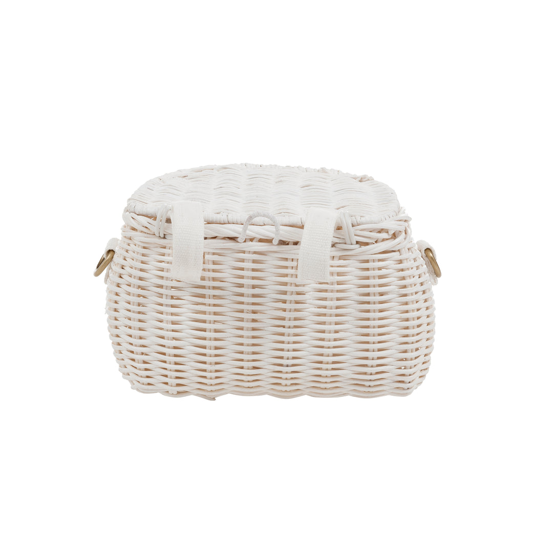 Olli Ella Mini Rattan Chari Bag - White