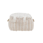 Mini Rattan Chari Bag - White