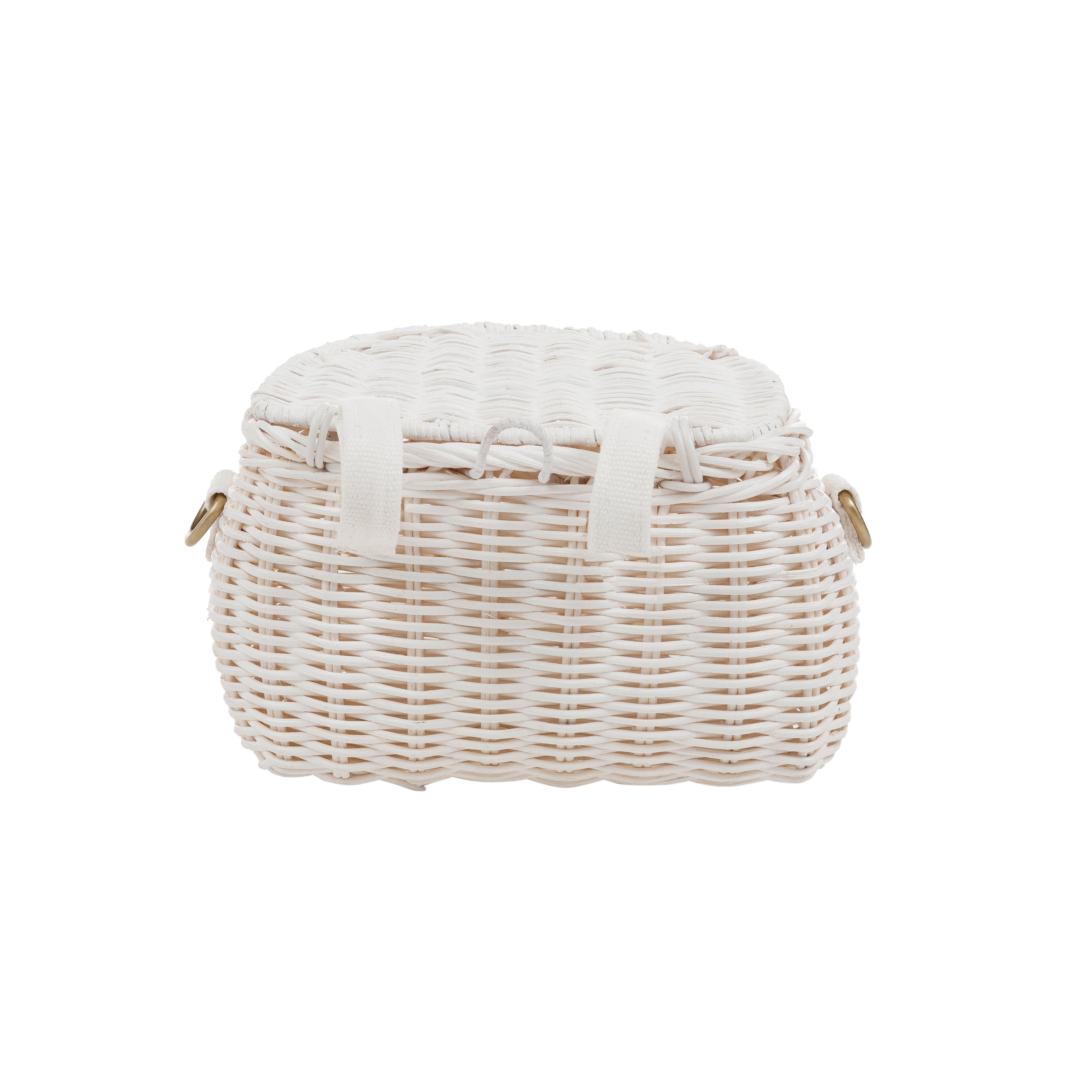 Mini Rattan Chari Bag - White
