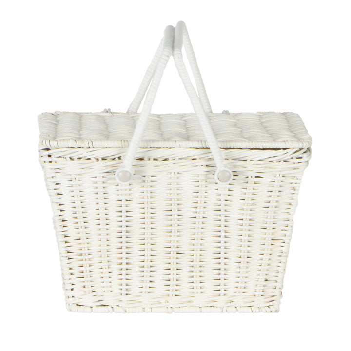 Olli Ella Rattan Piki Basket - White