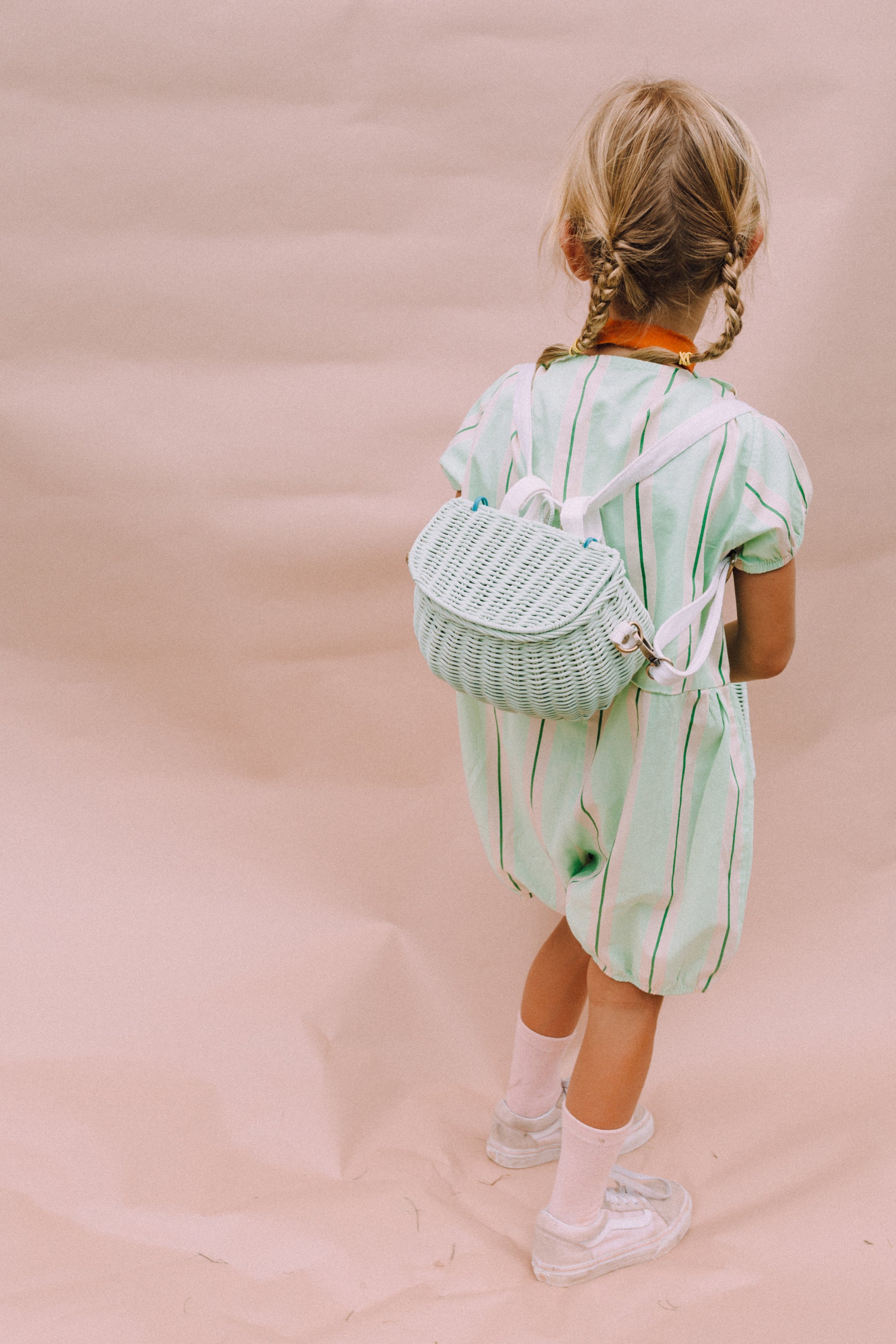 Mini Rattan Chari Bag - White