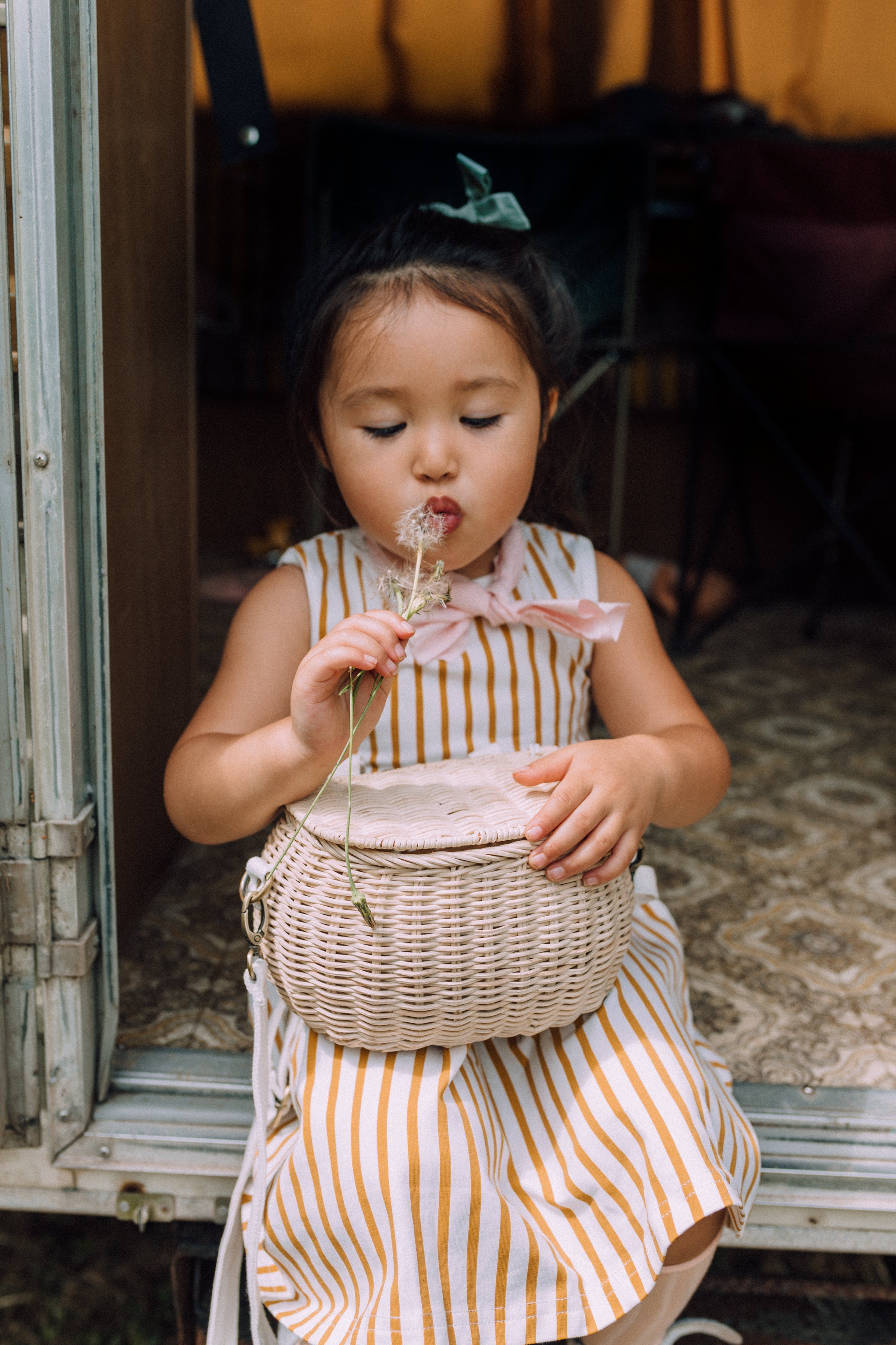 Mini Rattan Chari Bag - Straw