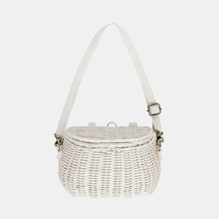 Olli Ella Mini Rattan Chari Bag - White