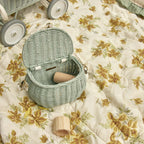 Mini Rattan Chari Bag - Vintage Blue