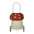 Rattan Mushroom Luggy - Red & White