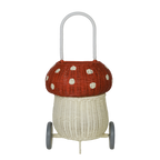 Rattan Mushroom Luggy - Red & White