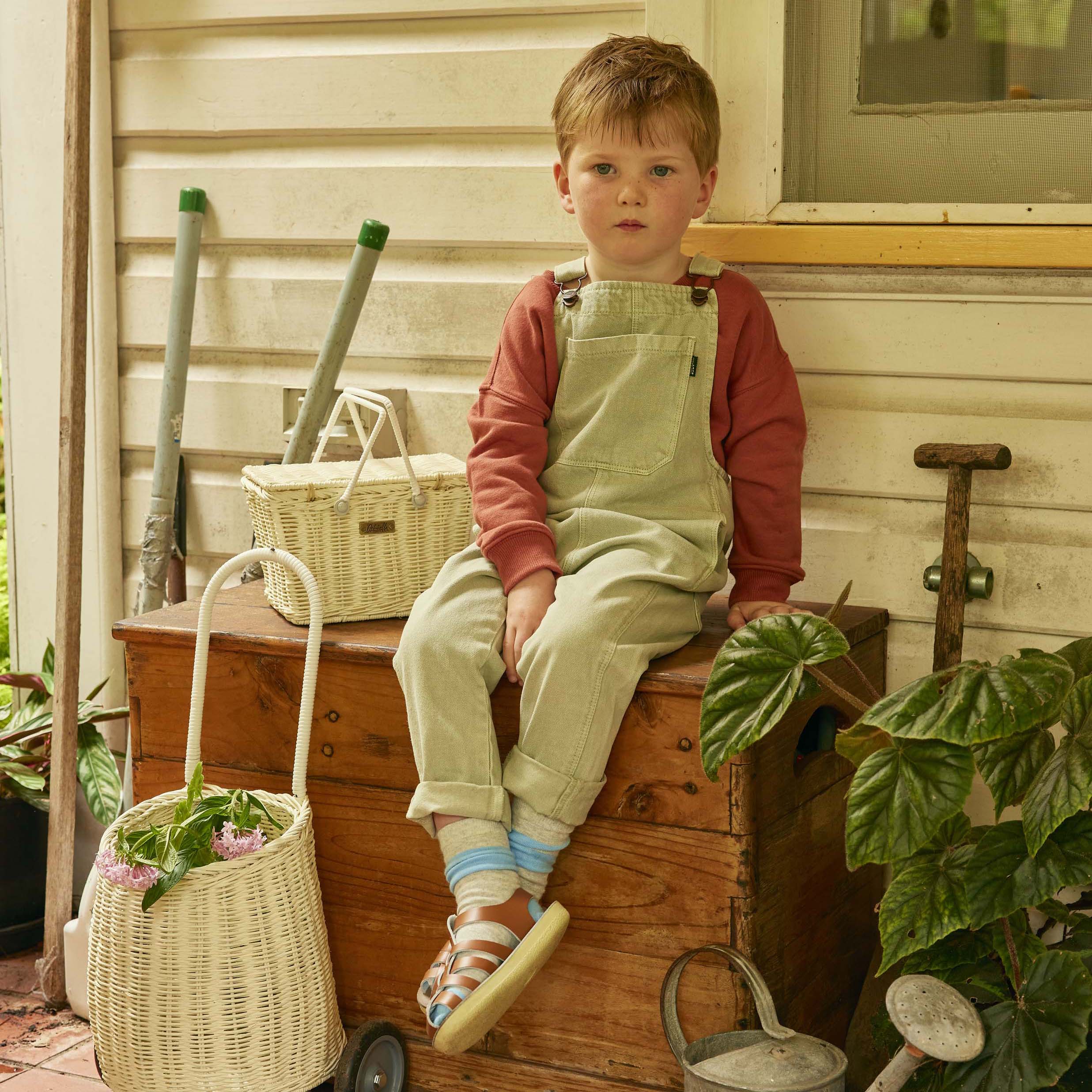 Rattan Luggy Basket - Chalk