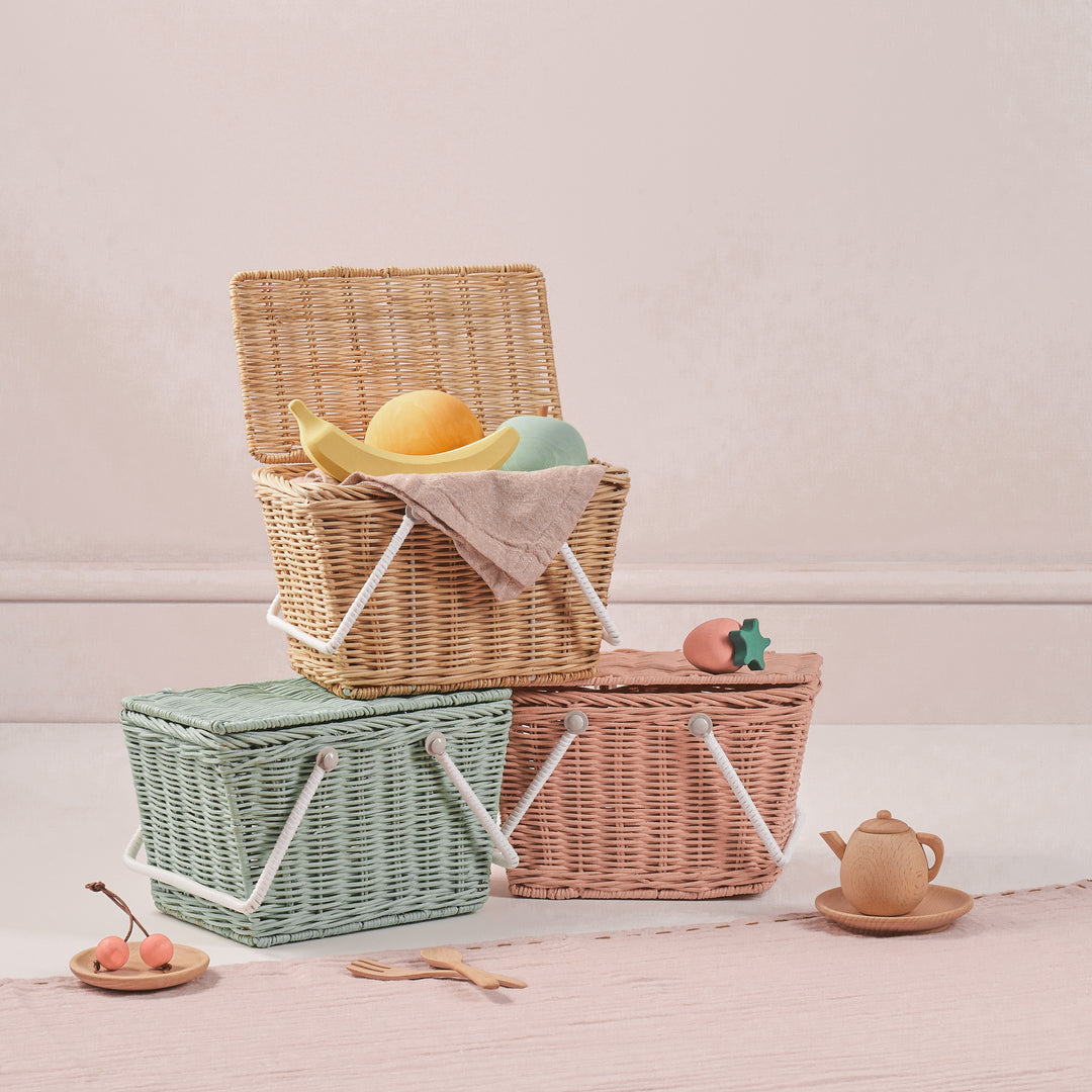 Olli Ella Rattan Piki Basket - Straw