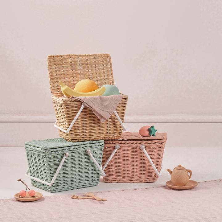 Olli Ella Rattan Piki Basket - Straw
