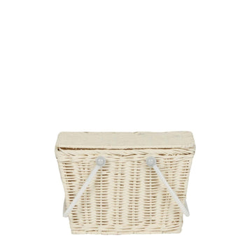 Olli Ella Rattan Piki Basket - Chalk