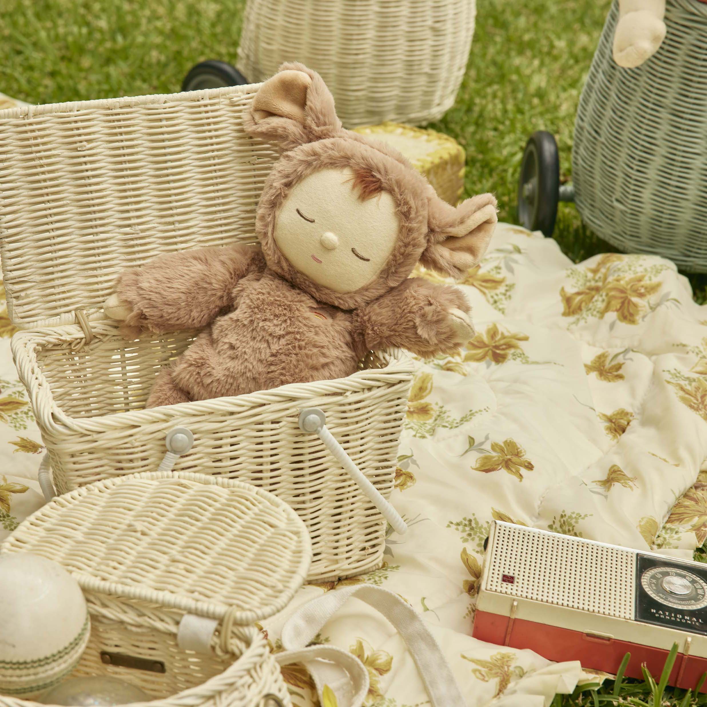 Rattan Piki Basket - Chalk