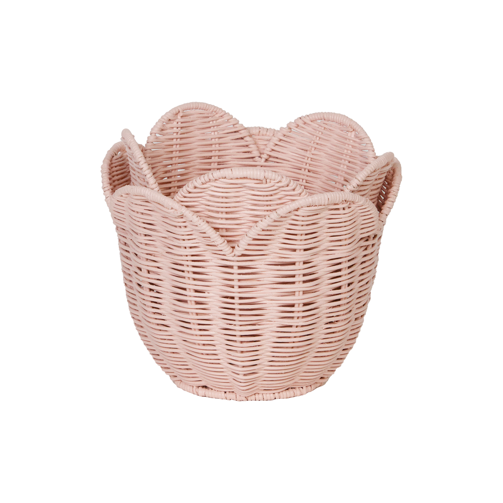 Rattan Lily Basket Set - Rose