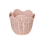 Rattan Lily Basket Set - Rose