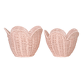 Rattan Lily Basket Set - Rose