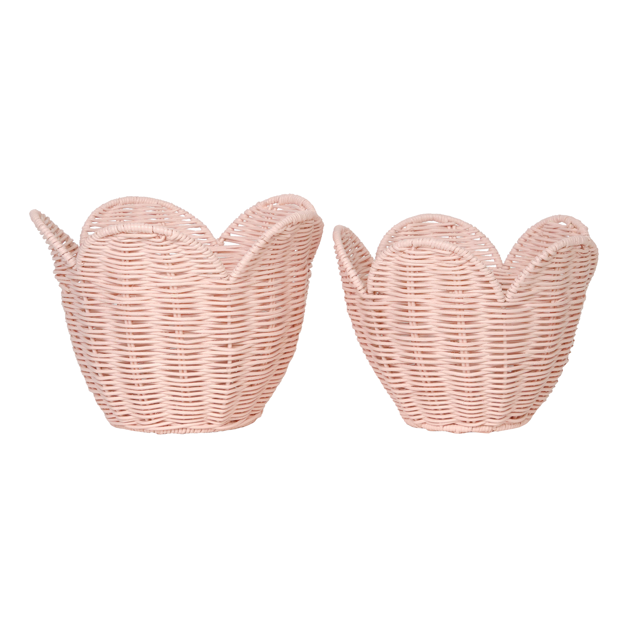 Rattan Lily Basket Set - Rose