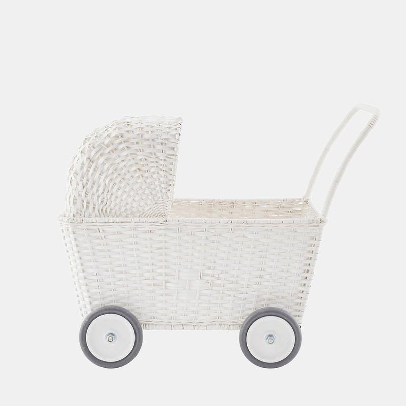 Olli Ella Rattan Strolley - White