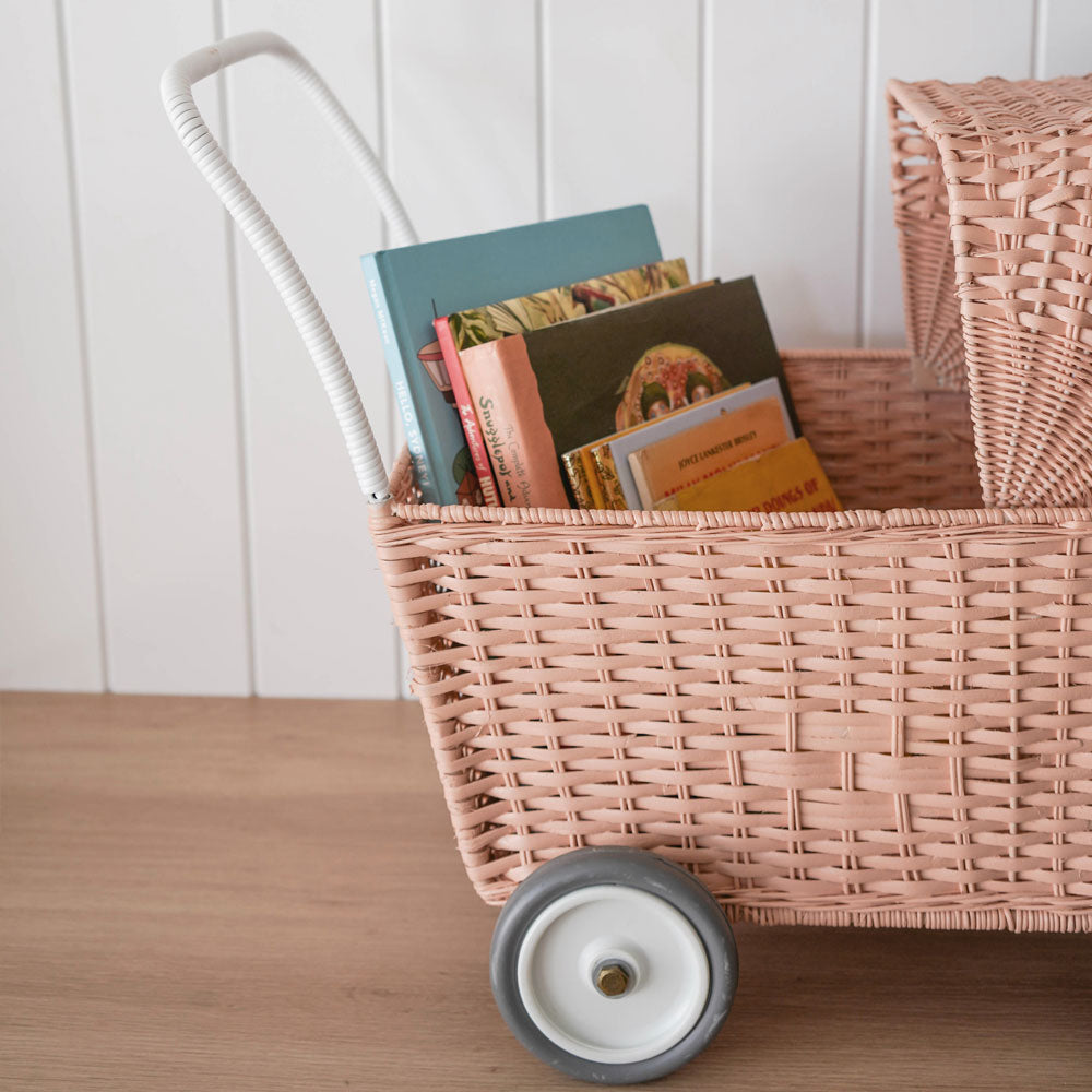 Olli Ella Rattan Strolley - Rose