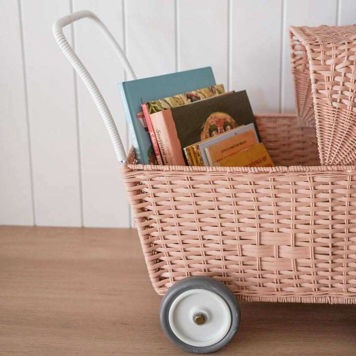 Olli Ella Rattan Strolley - Rose