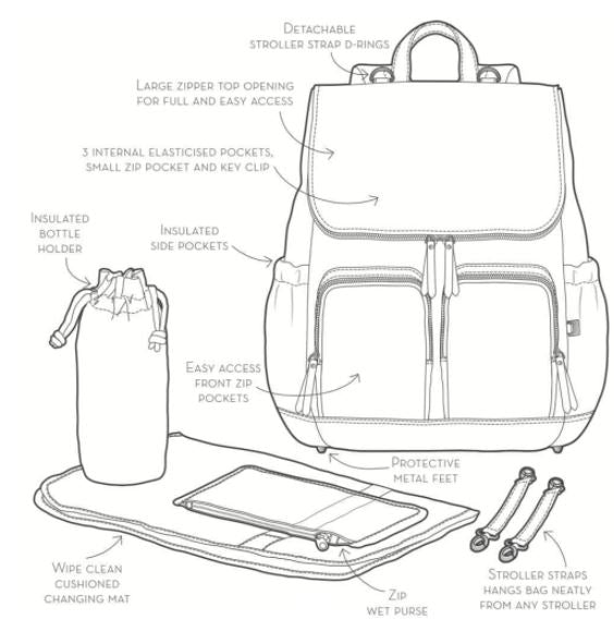 OiOi Nappy Backpack - Taupe