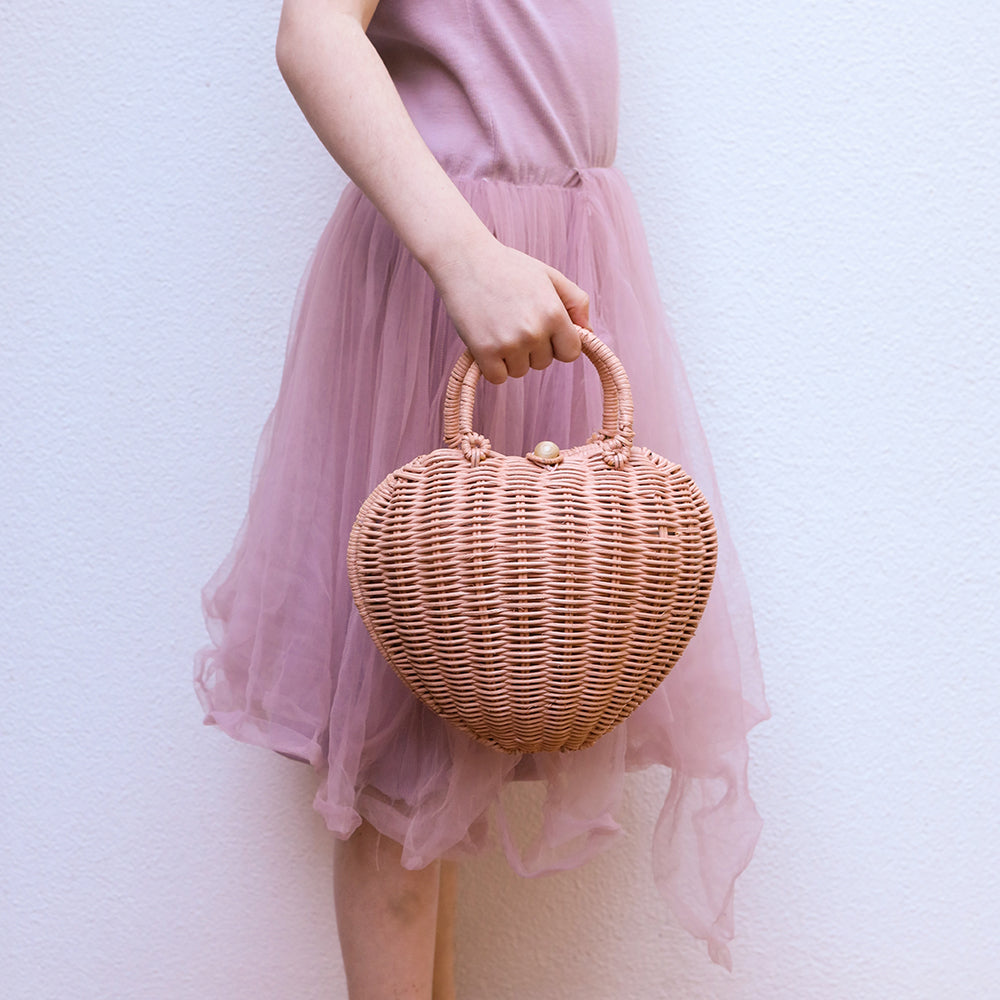 Olli Ella Rattan Luvya Bag - Rose
