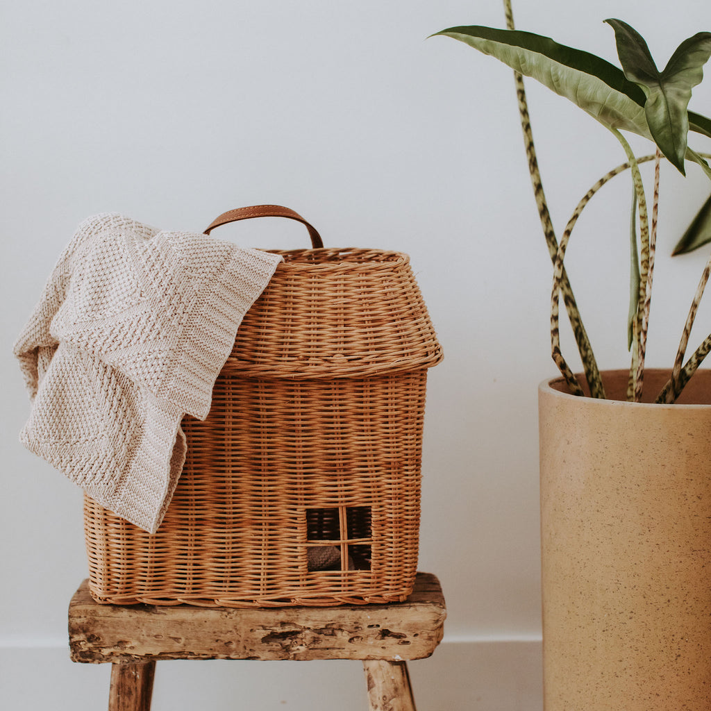 Rattan Hutch Basket - Hanging