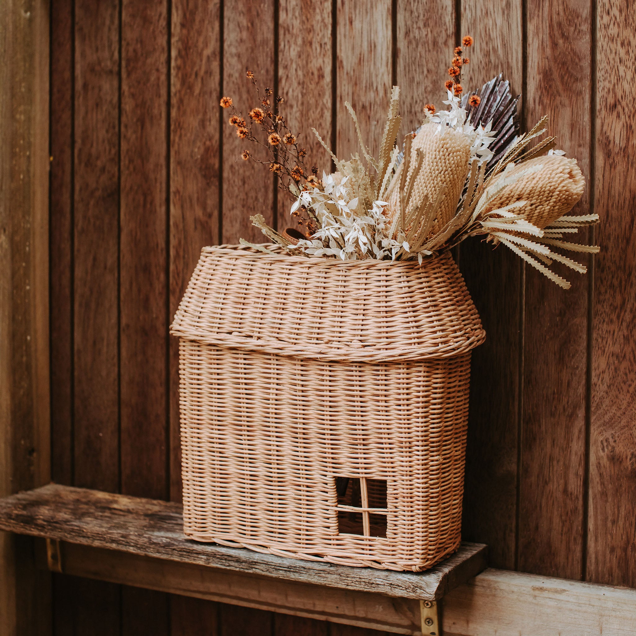 Rattan Hutch Basket - Hanging