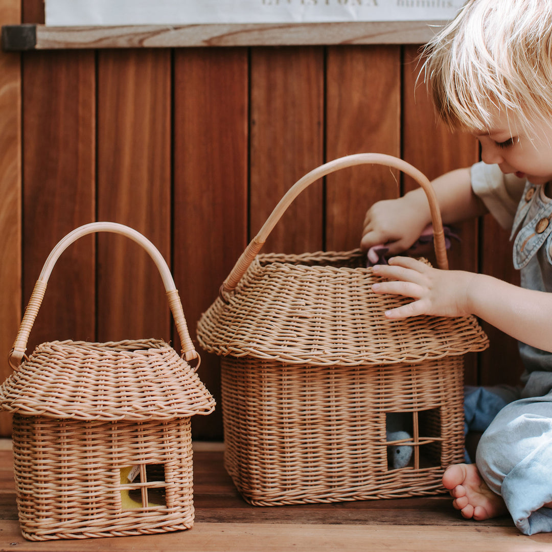 Olli Ella Rattan Hutch Basket - Big