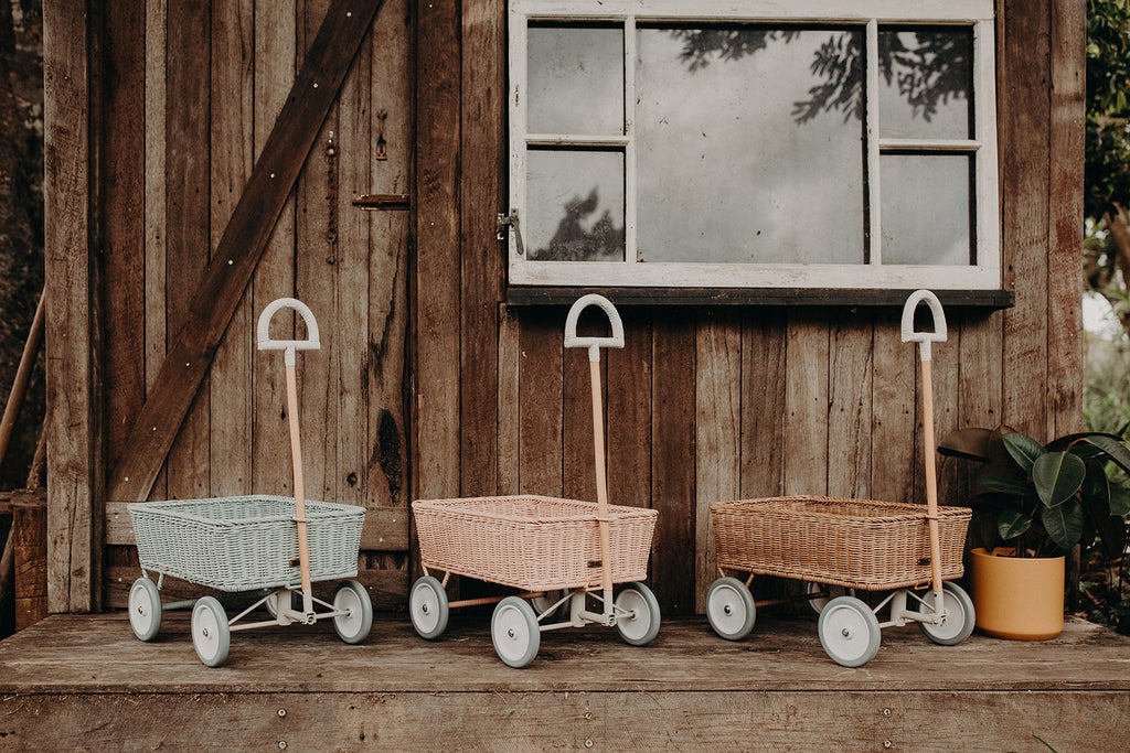 Rattan Wonder Wagon - Vintage Blue