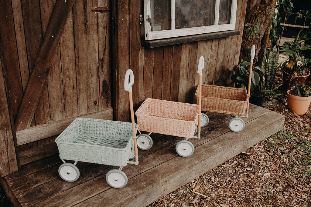 Rattan Wonder Wagon - Vintage Blue