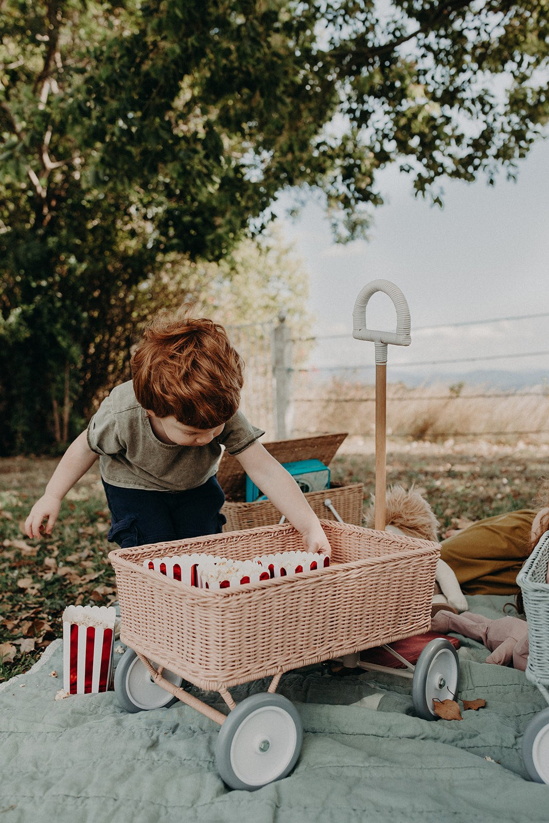 Olli Ella Rattan Wonder Wagon - Rose