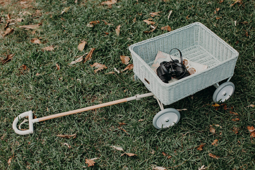 Rattan Wonder Wagon - Vintage Blue