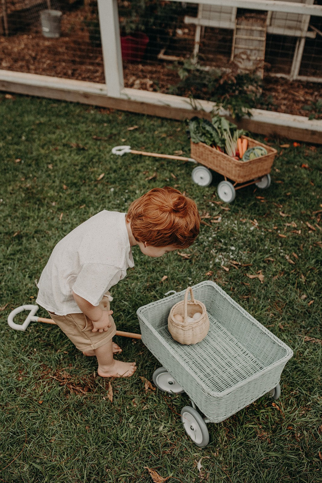 Rattan Wonder Wagon - Vintage Blue