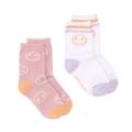 Smiley Socks 2-Pack - Blush/White