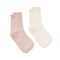 2 Pack Ruffle Socks - Blush/Stone