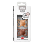 Couture Silicone Pacifier 2 Pack  - Peach/Woodchuck