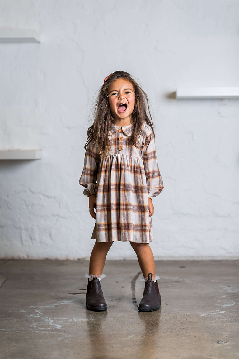 Rock Your Baby Mustard Plaid Dress