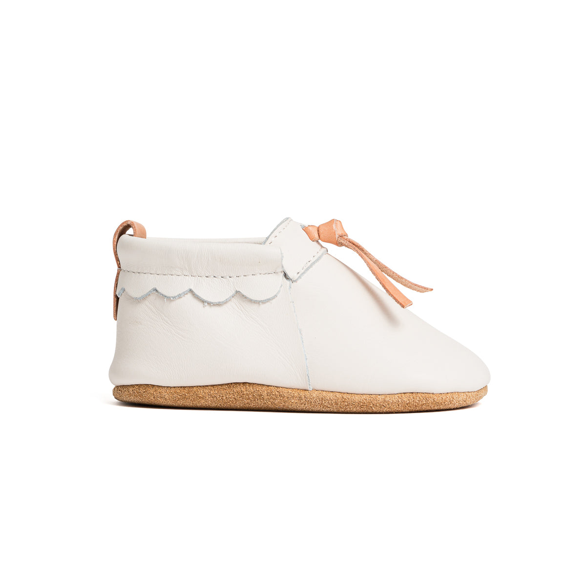 Pretty Brave Leather Baby Moccasin Shoes - Snow