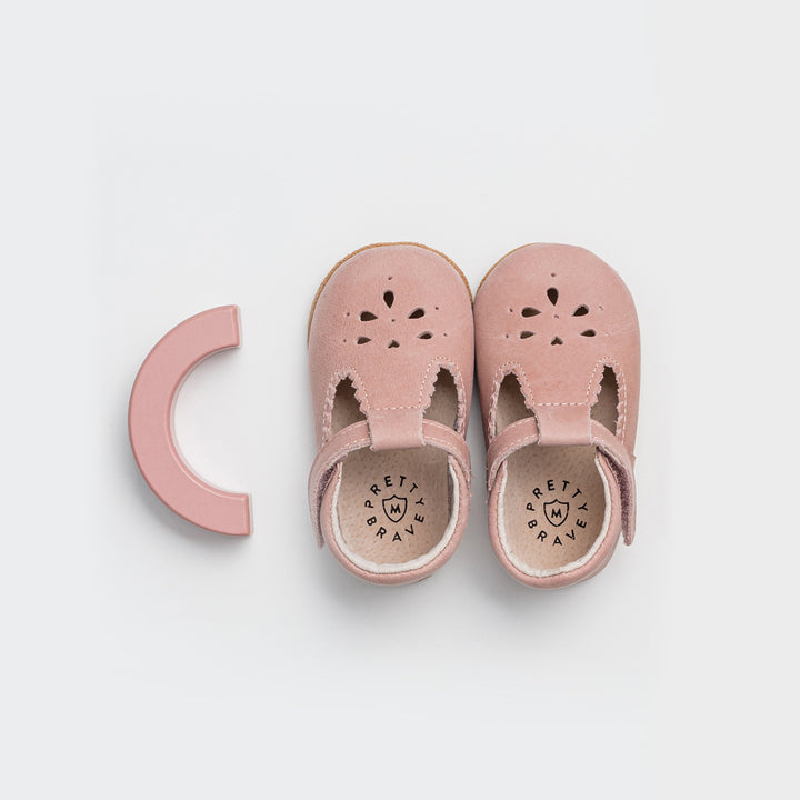 Pretty Brave Leather Baby Morgan Shoes - Blush