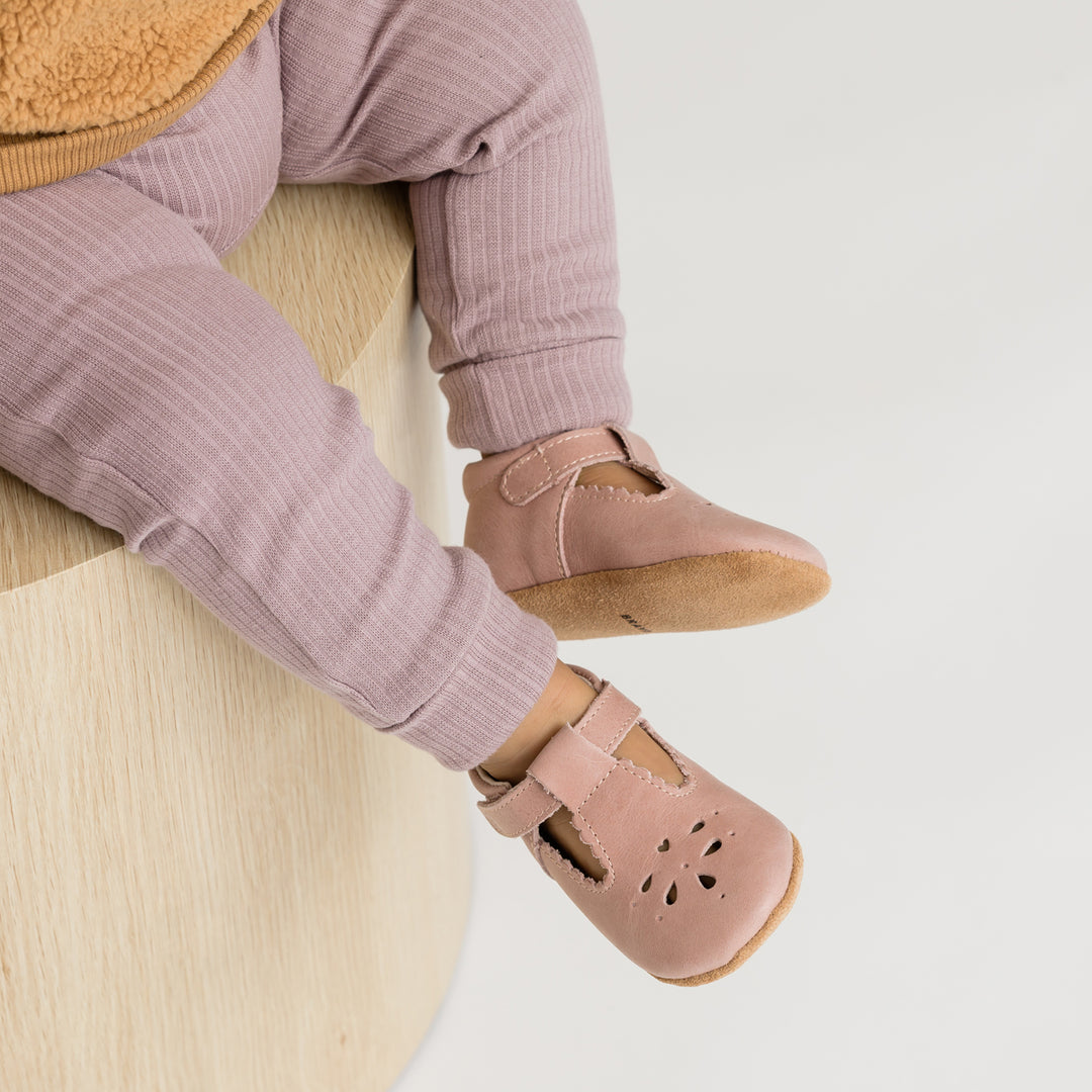 Pretty Brave Leather Baby Morgan Shoes - Blush