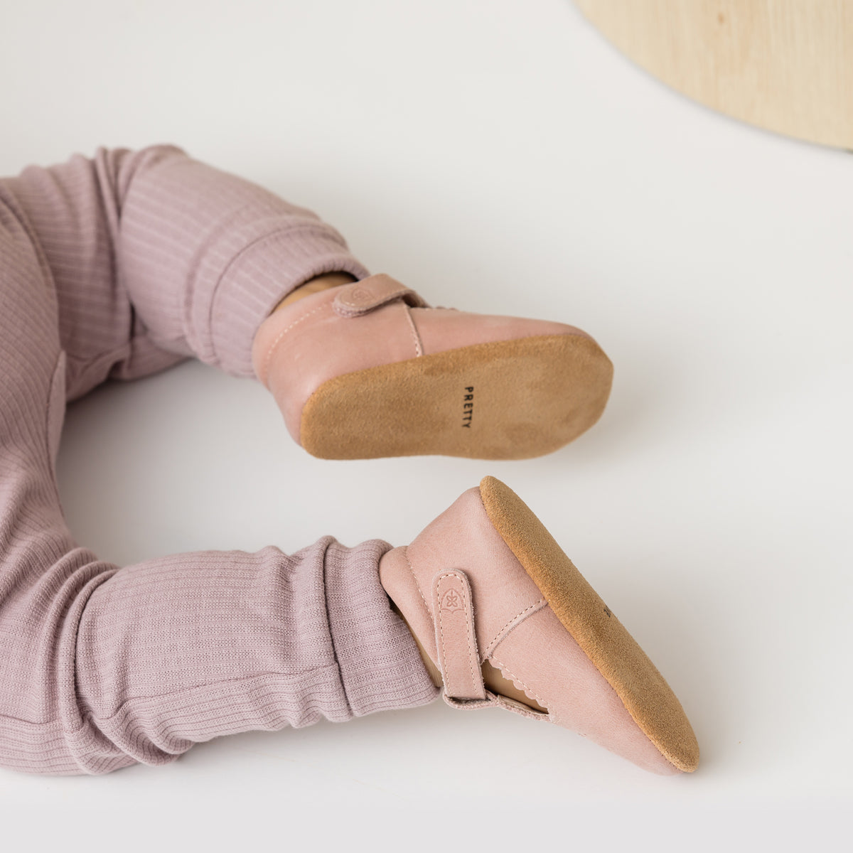 Leather Baby Morgan Shoes - Blush