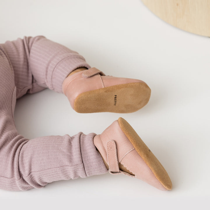 Pretty Brave Leather Baby Morgan Shoes - Blush