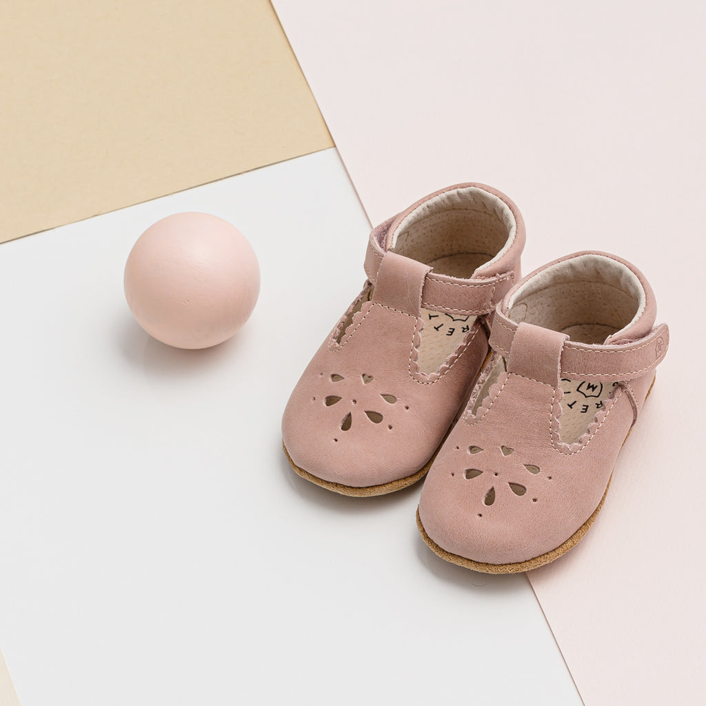 Leather Baby Morgan Shoes - Blush