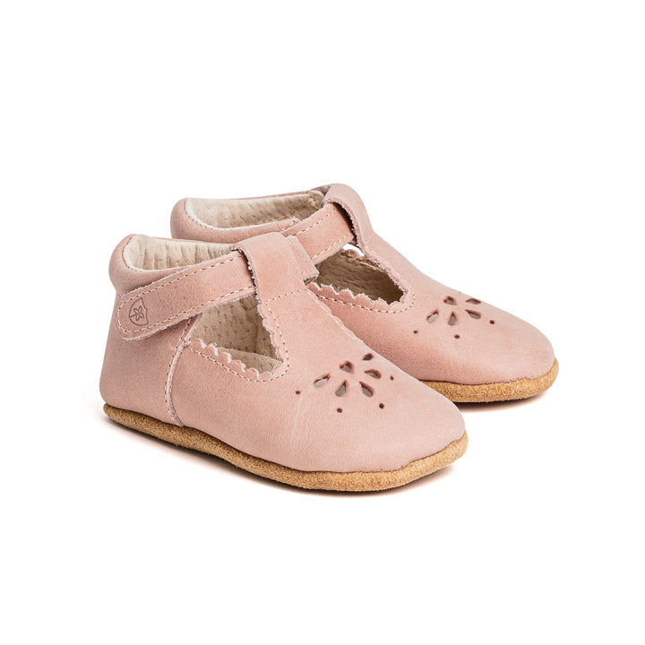 Pretty Brave Leather Baby Morgan Shoes - Blush