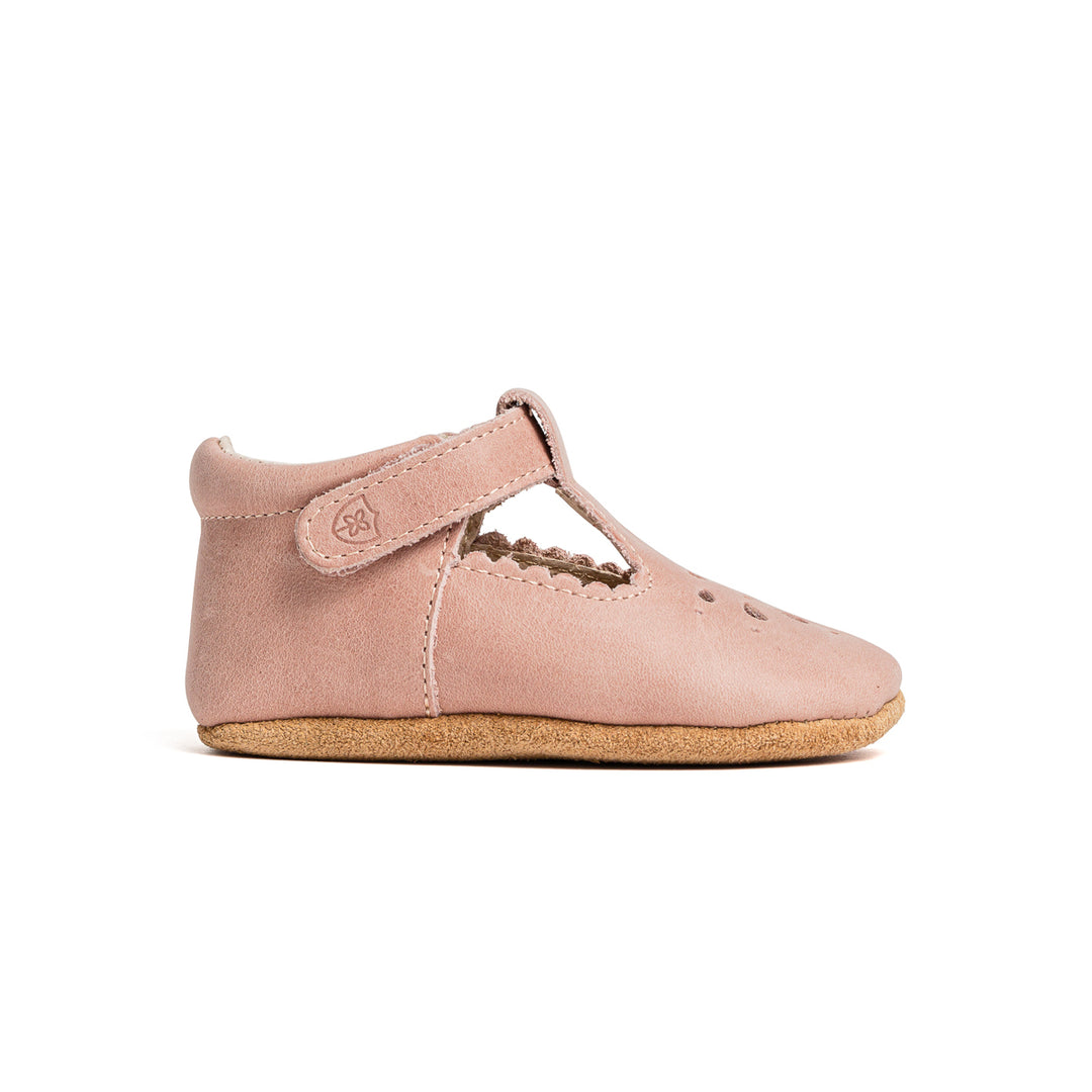 Pretty Brave Leather Baby Morgan Shoes - Blush