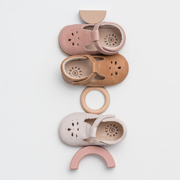 Pretty Brave Leather Baby Morgan Shoes - Blush