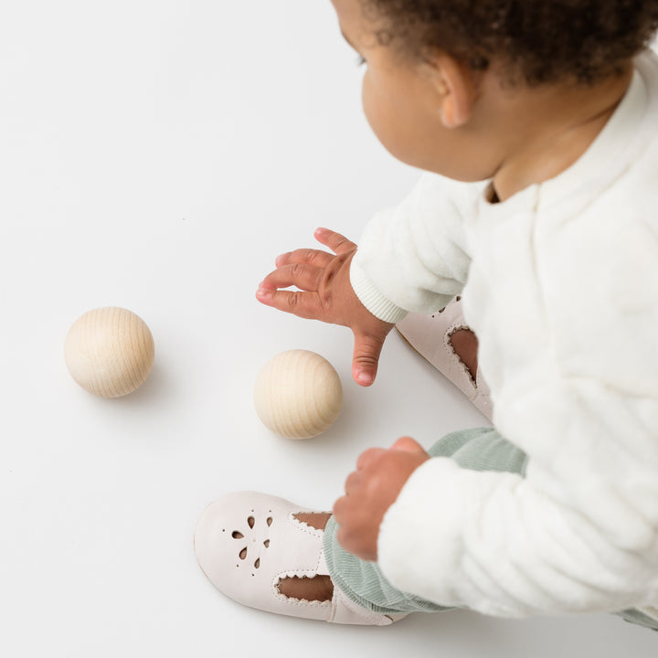 Pretty Brave Leather Baby Morgan Shoes - Stone