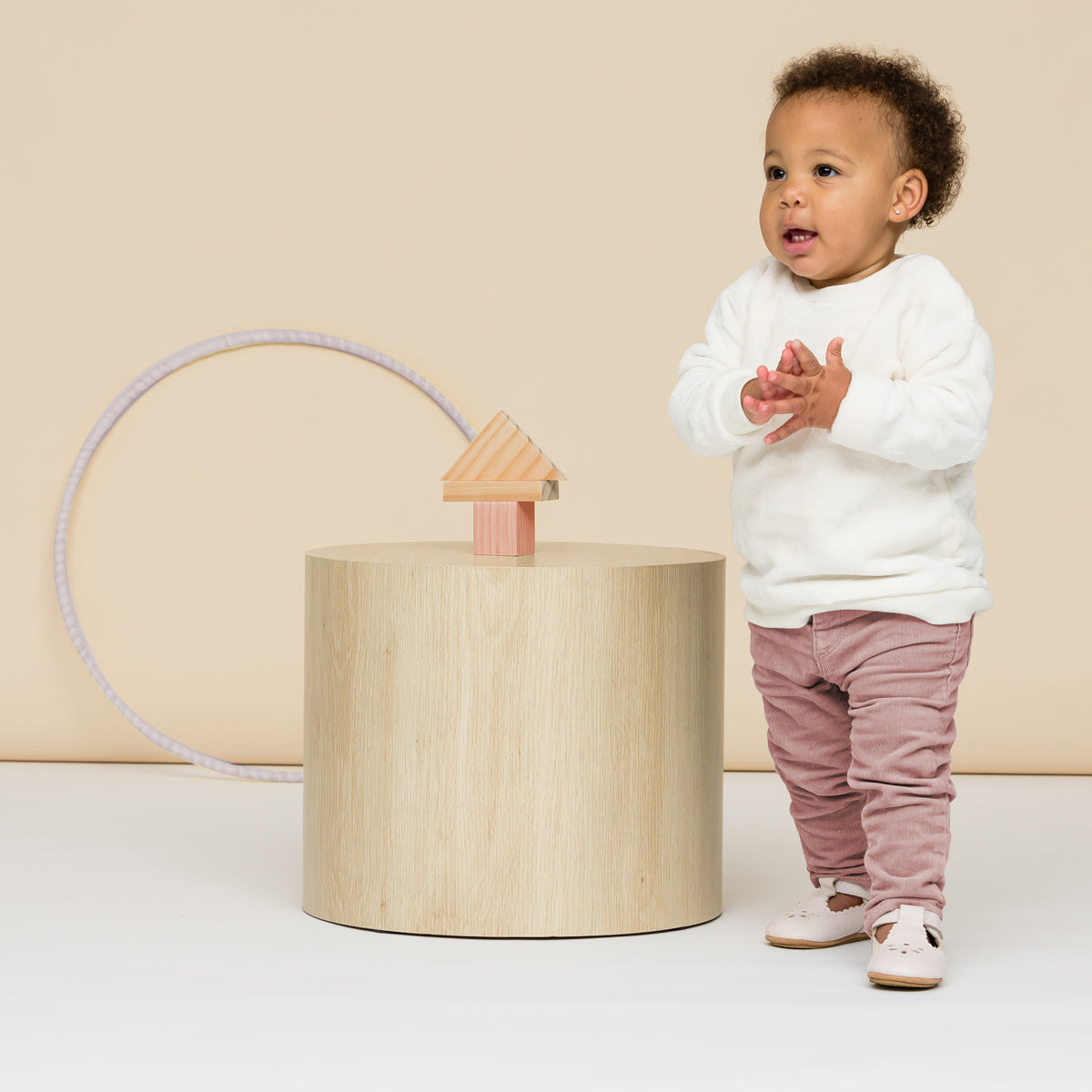 Leather Baby Morgan Shoes - Stone